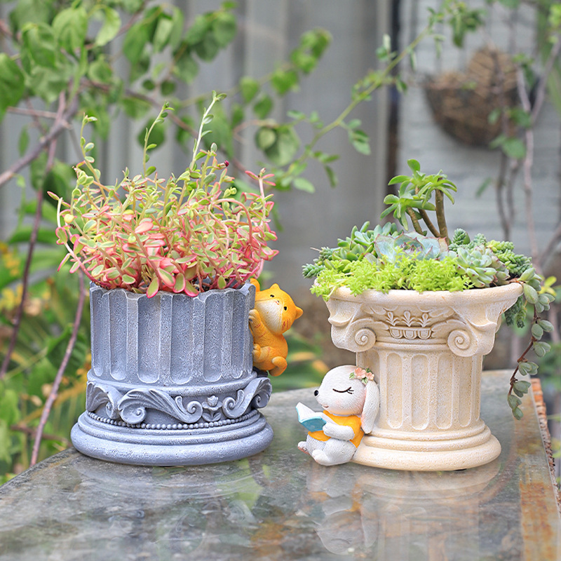 Snake Plant Ceramic - Roman Pillar Greek Columns Planters, Cartoon