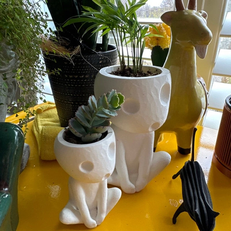 Snake Plant Ceramic - Kawaii Tree Elves Planter Pot Kodama