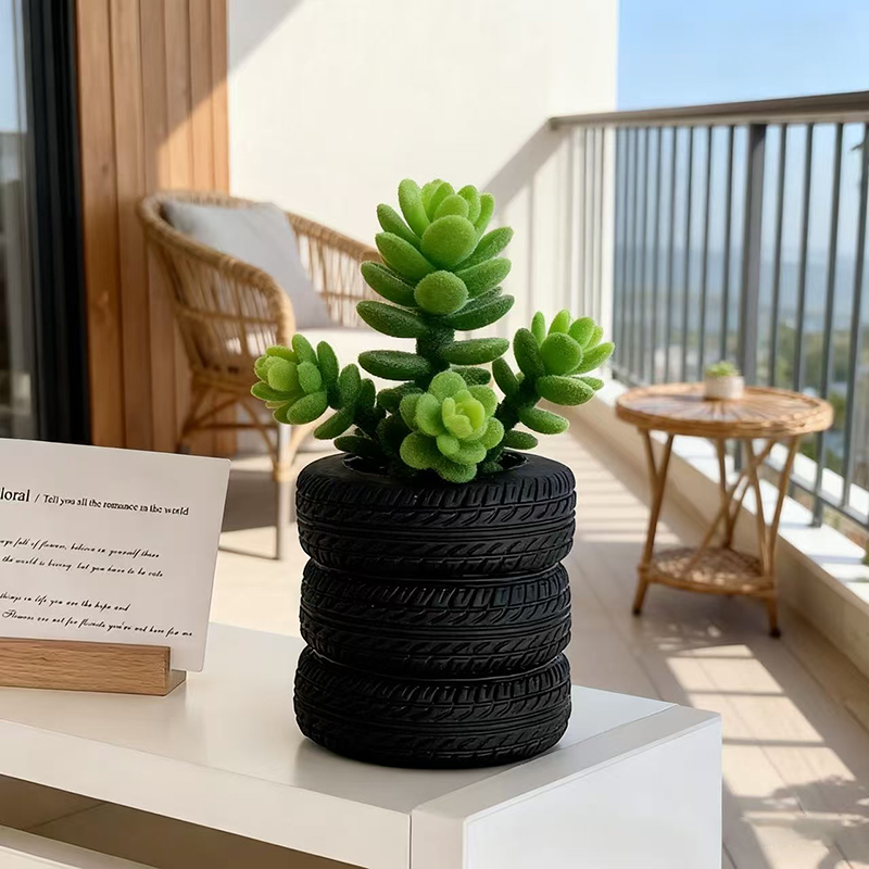 Stacked Tire Resin Succulent P - Snake Plant Ceramic review and price